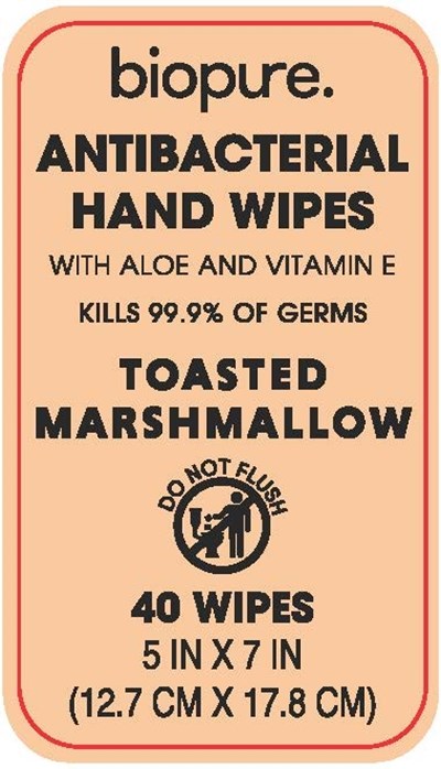 Antibacterial Wipes (Biopure Antibacterial Wipes Toasted Marshmallow Label2)